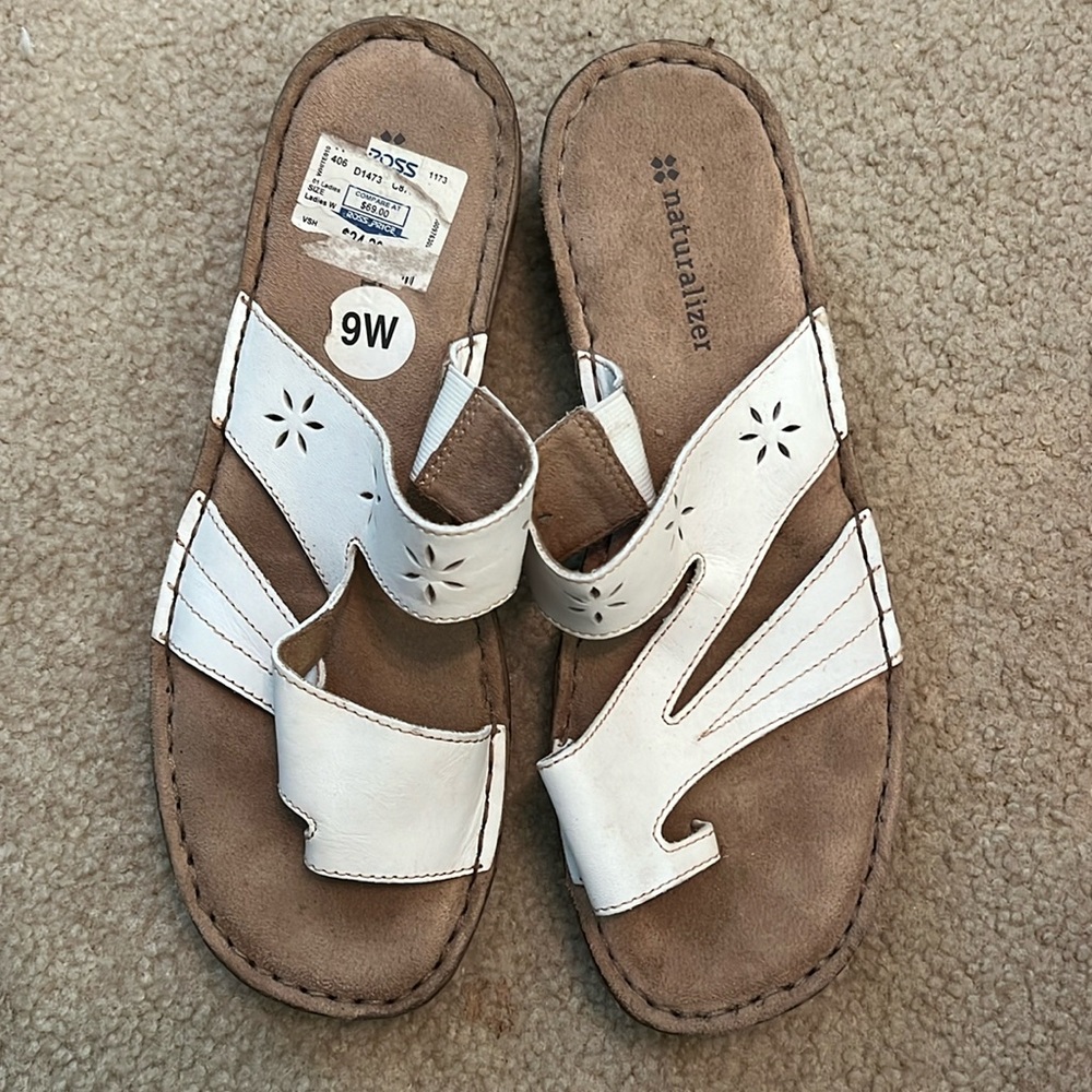 White Naturalizer Sandals